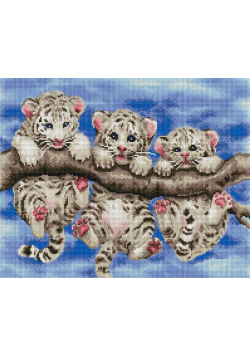 Mozaika diamentowa - Trzy tygrysy 40x50cm