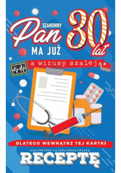 Karnet Urodzinowy z receptą 30