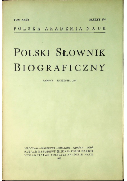 Polski Słownik Biograficzny tom XXX/1 zeszyt 124