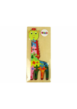 Drewniane puzzle Żyrafa liczby
