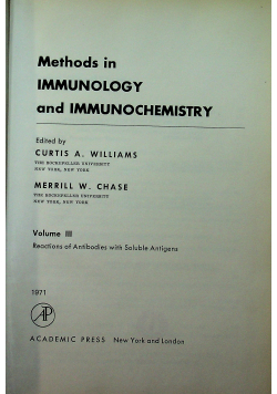 Methods in immunology and immunochemistry