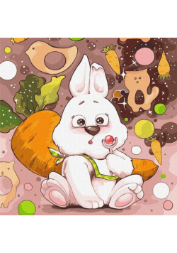 Malowanie po numerach - Uroczy króliczek 30x30cm