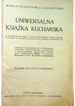 Uniwersalna książka kucharska około 1926r