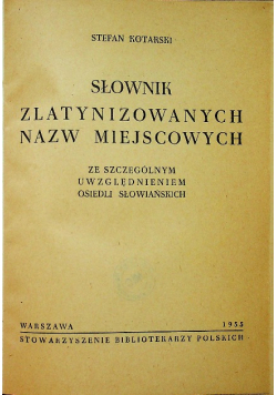 Słownik zlatynizowanych nazw miejscowych