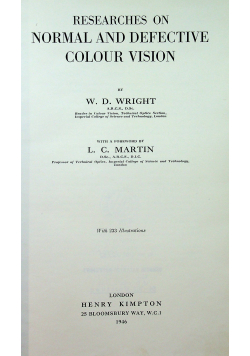 Researches on Normal and defective colour vision 1946 r.