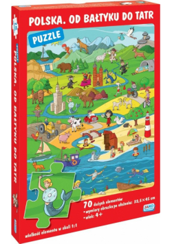 Puzzle 70 elementów. Polska. Od Bałtyku do Tatr