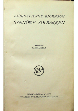 Synnowe Solbakken 1922 r