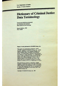 Dictionary of Criminal Justice data Terminology