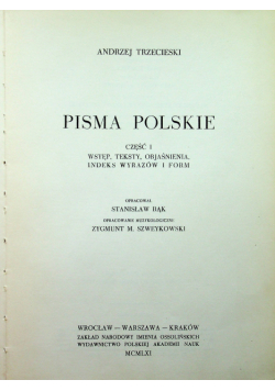 Pisma polskie część I