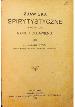 Zjawiska spirytystyczne 1920 r