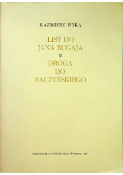 List do Jana Bugaja Droga do Baczyńskiego