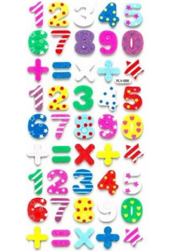 Naklejki piankowe 3cm - Cyferki (45szt)