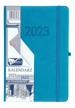 Kalendarz 2023 A5 tyg. Jazz turkusowy