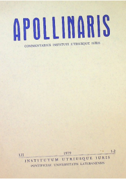 Apollinaris Commentarius instituti utriusque iuris nr 1 - 2