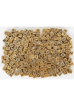 Koraliki ABC - Złote literki 6mm 30g