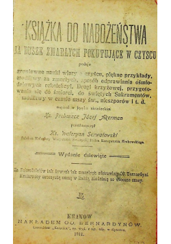 Książka do nabożeństwa za dusze zmarłych pokutujące w czyscu 1911 r.