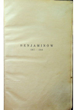 Benjaminów 1917 - 1918  1935 r.