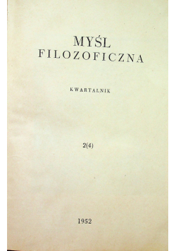 Myśl filozoficzna kwartalnik nr 2