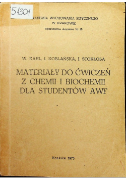 Materiały do ćwiczeń z chemii i biochemii dla studentów awf