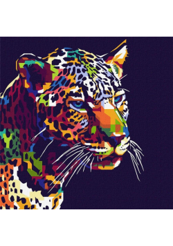 Malowanie po numerach - Jaguar pop-art 40x40cm