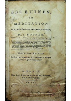 Les ruines ou meditation sur les revolutions des empires