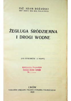 Żegluga śródziemna i drogi wodne 1920 r.