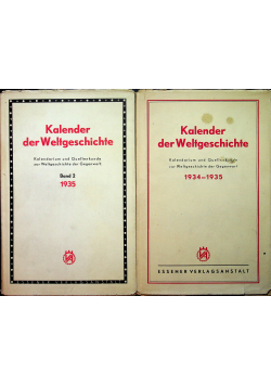 Kalender der Weltgeschichte Band 1 i 2 ok 1939 r.