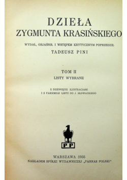 Dzieła Zygmunta Krasińskiego tom II 1935 r.