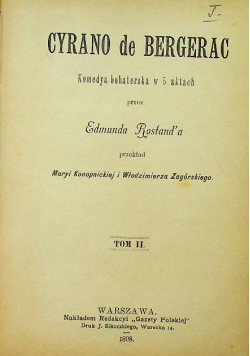Cyrano de Bergerac Tom 2 1898 r.