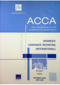 Advanced corporate reporting Association of Chartered Certified Accountants