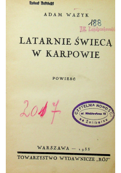 Latarnie Świecą w Karpowie 1933 r.