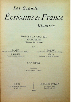 Les grands ecrivains de france illustres  XVII