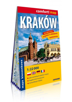 Kraków kieszonkowy laminowany plan miasta 1 : 22 000