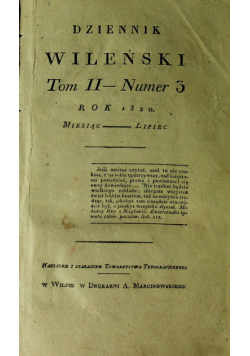 Dziennik Wielński 6 numerów 1820r