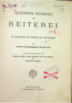 Illustrirte geschichte der reiterei 1892 r.