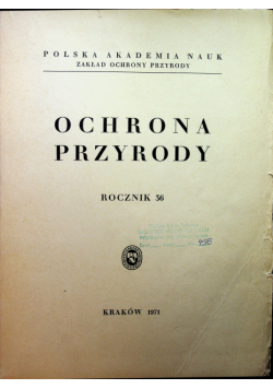 Ochrona przyrody rocznik 36