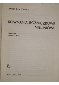 Równania różniczkowe nieliniowe