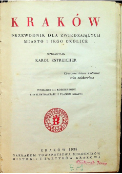 Kraków Przewodnik dla zwiedzających 1938r