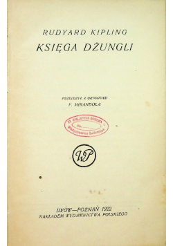 Księga dżungli Kipling Lwów 1922 r