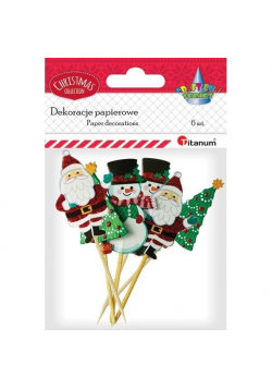 Papierowe ozdoby 3D na piku święta mix 6szt