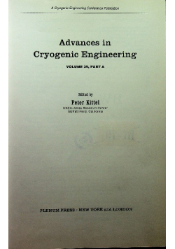 Advances in Cryogenic Engineering Volume 39 Part A
