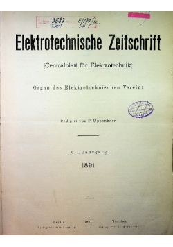 Elektrotechnische Zeitschrift 1891 r