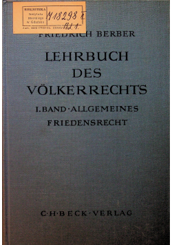 Lehrbuch des volkerrechts