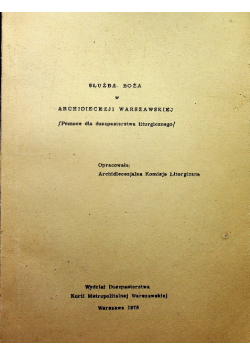 Służba Boża w archidiecezji Warszawskiej