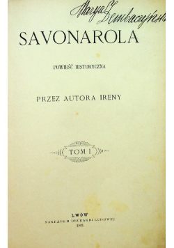 Savonarola Tom I 1903 r.
