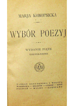 Konopnicka Wybór poezyj 1922 r.