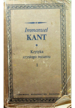 Krytyka czystego rozumu I