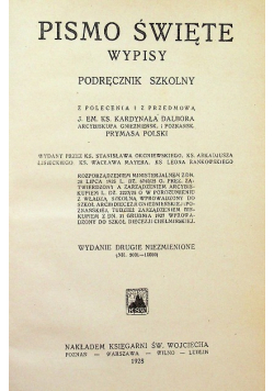 Pismo Święte wypisy podręcznik szkolny 1928 r.