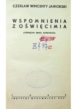 Wspomnienia z Oświęcimia