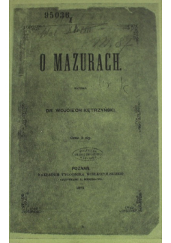 O Mazurach reprint z 1872 r.